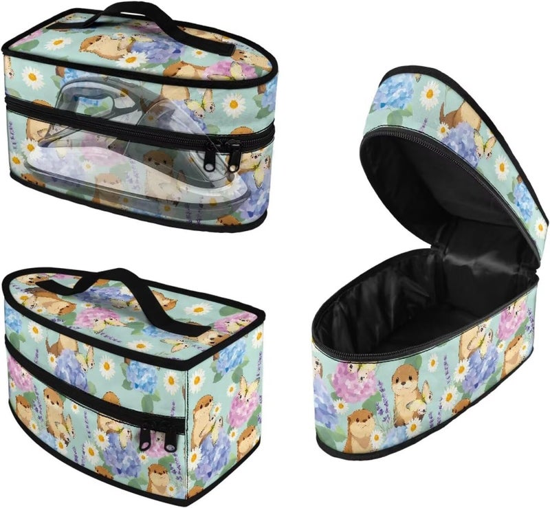 Goncariar Iron Storage Case, Lightweight Foldable Steam Iron Case Bag, Cute Otter Pattern Irons Carrying Storage Bag - Dustproof & Easy to Carry - Image 1